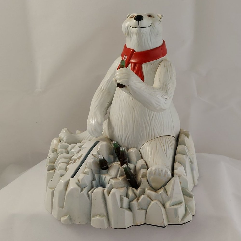 1995 COCA-COLA POLAR BEAR MECHANICAL BANK Ltd Edit